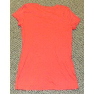 CRB Shirt Womens M Red Short Sleeve V-Neck Tee Top Canyon River Blues